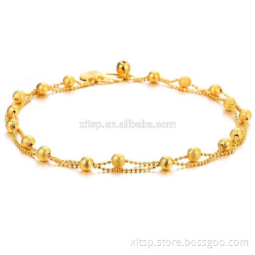 Fancy gold anklet men bead chain anklet hot sales